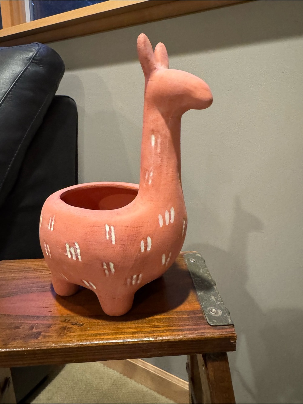 Opalhouse Coral Llama Ceramic Planter with White Accents